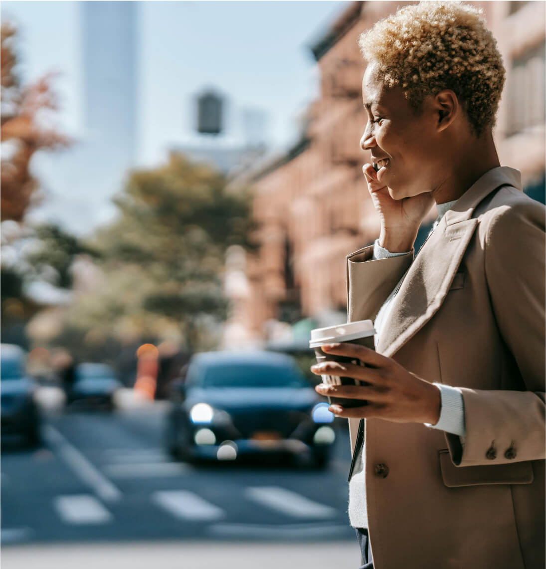 Person taking a phone call